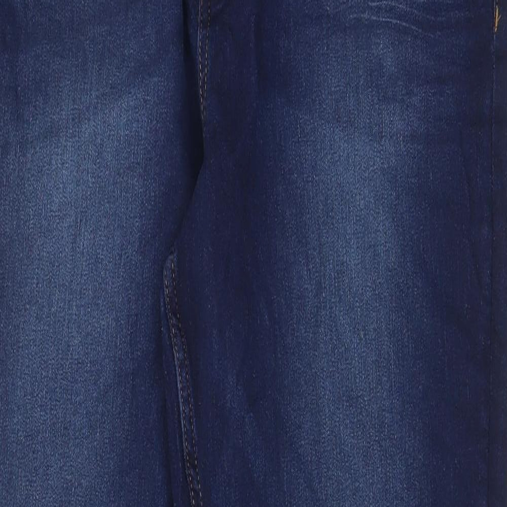 Marks and Spencer Womens Blue Cotton Skinny Jeans Size 16 L30 in Regular Zip - Pockets
