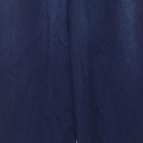 Marks and Spencer Womens Blue Cotton Skinny Jeans Size 16 L30 in Regular Zip - Pockets