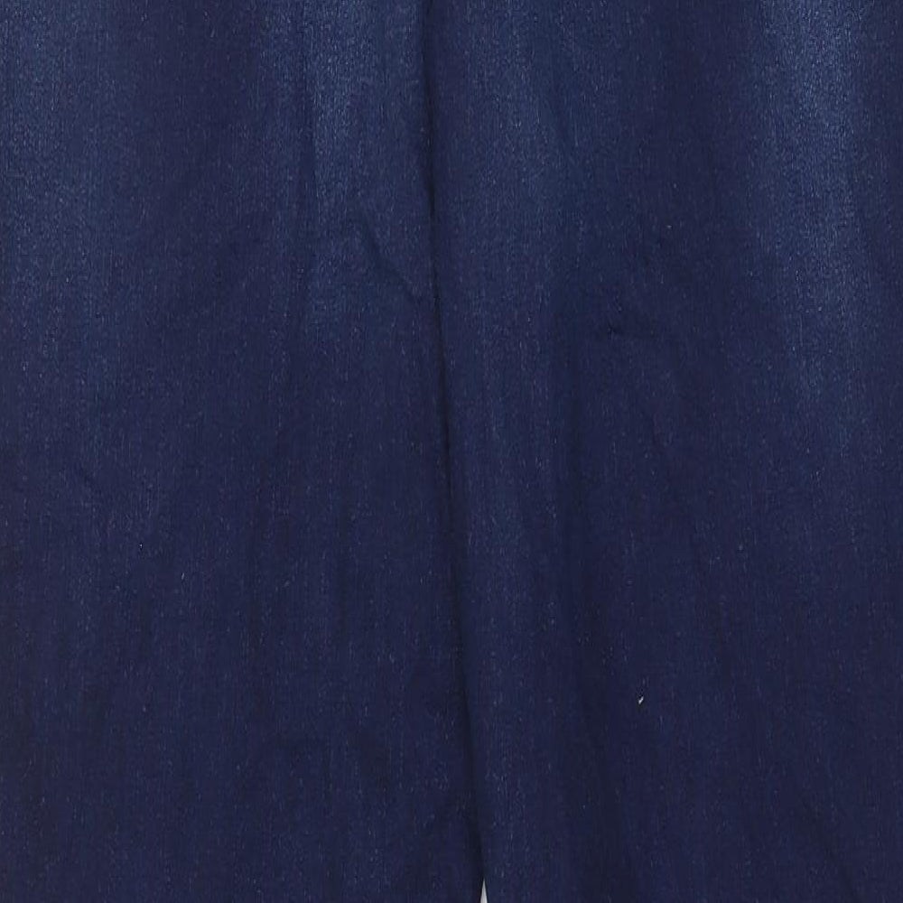 Marks and Spencer Womens Blue Cotton Skinny Jeans Size 16 L30 in Regular Zip - Pockets