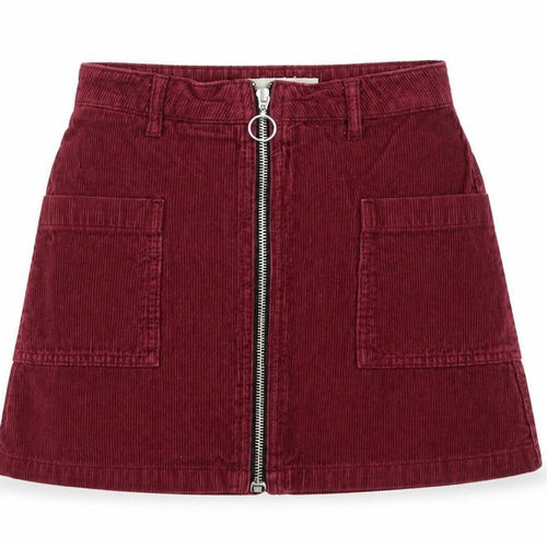Topshop Womens Red Cotton A-Line Skirt Size 6 Zip - Pockets