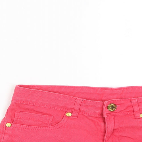 Denim & Co. Womens Pink Cotton Basic Shorts Size 6 Regular Zip - Pockets