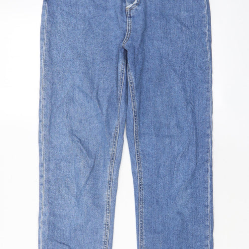 ASOS Womens Blue Cotton Straight Jeans Size 30 in L30 in Regular Button - Pockets