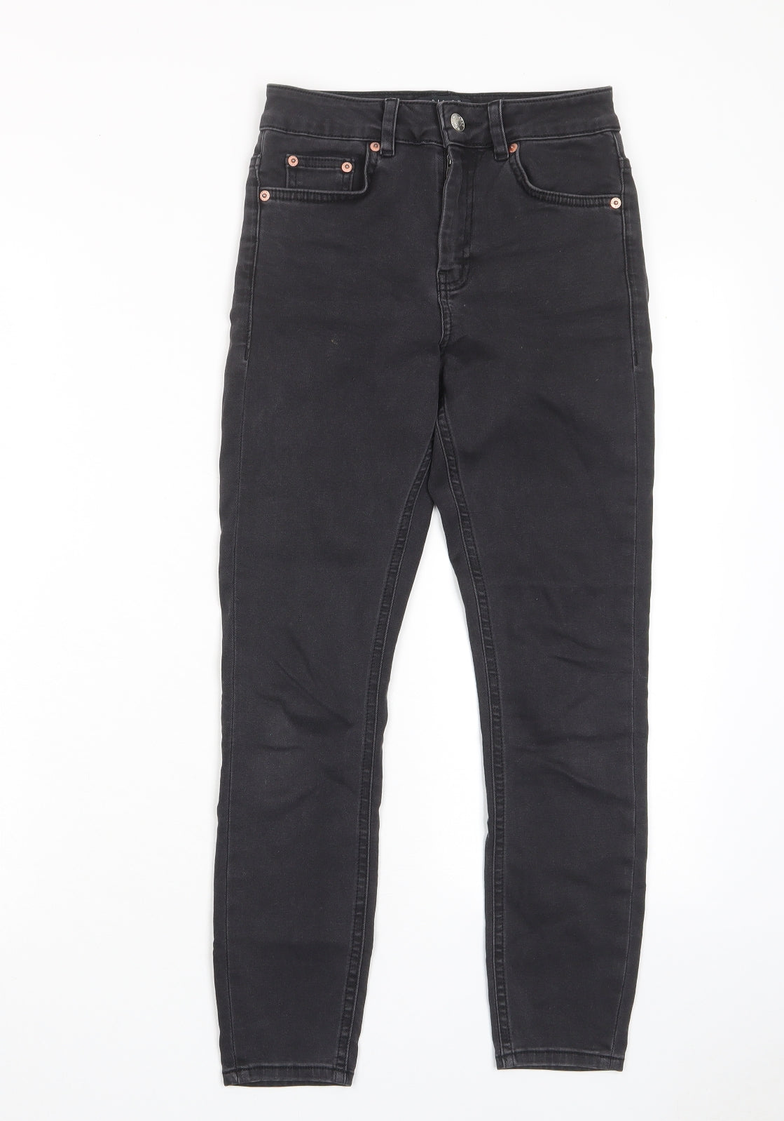 ASOS Womens Grey Cotton Skinny Jeans Size 25 in L28 in Regular Zip - Pockets