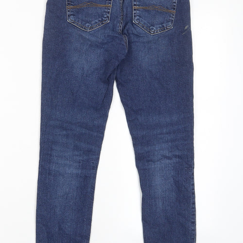 Jack Wills Womens Blue Cotton Skinny Jeans Size 26 in L26 in Regular Zip - Pockets, Logo