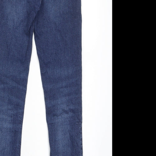 Jack Wills Womens Blue Cotton Skinny Jeans Size 26 in L26 in Regular Zip - Pockets, Logo
