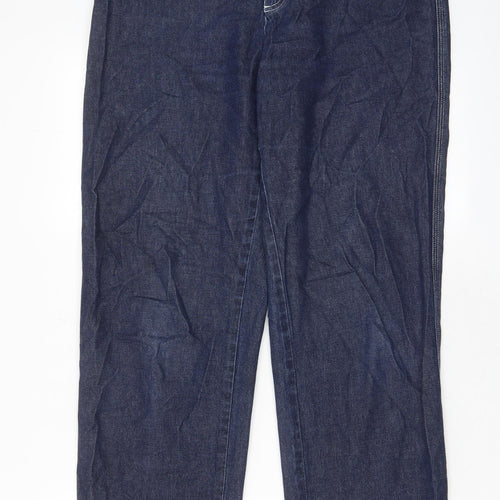Liz Claiborne Womens Blue Cotton Straight Jeans Size 12 L31 in Regular Zip - Pockets