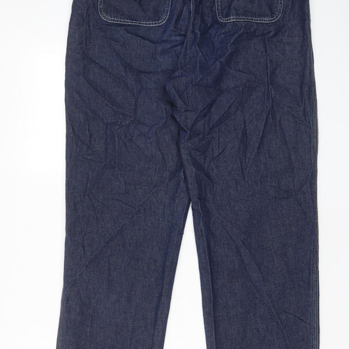 Liz Claiborne Womens Blue Cotton Straight Jeans Size 12 L31 in Regular Zip - Pockets