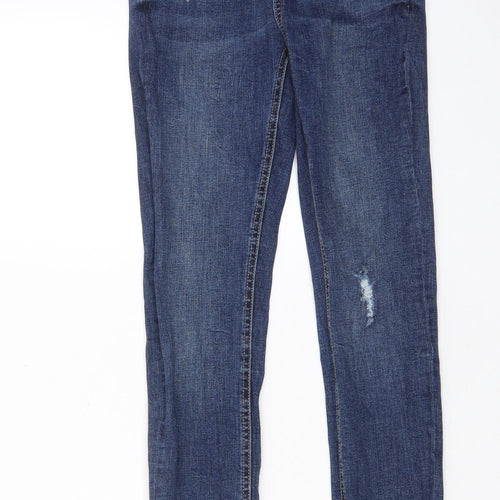 Denim & Co. Womens Blue Cotton Skinny Jeans Size 6 L27 in Regular Zip - Pockets