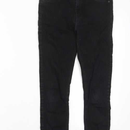 Jack Wills Womens Black Cotton Skinny Jeans Size 27 in L25 in Regular Zip - Pockets, Logo