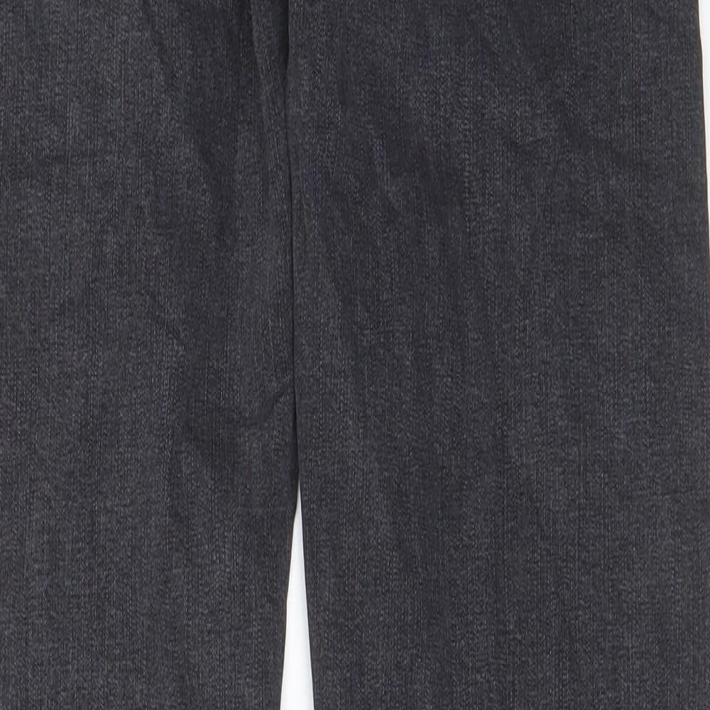 Per Una Womens Grey Cotton Straight Jeans Size 10 L30 in Regular Zip - Pockets