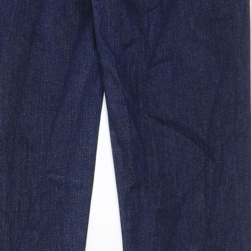 NEXT Womens Blue Cotton Bootcut Jeans Size 12 L32 in Regular Zip - Pockets