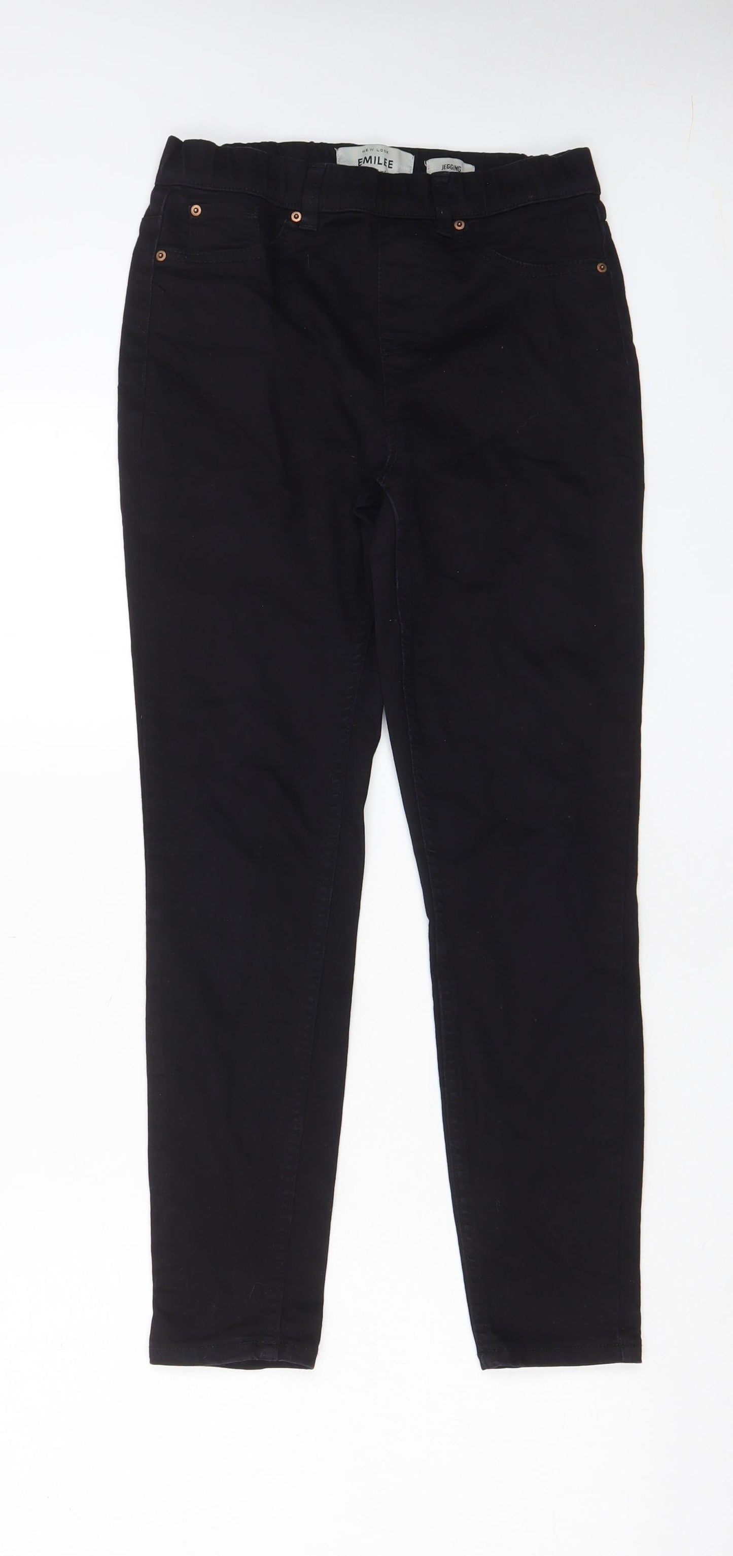 New Look Womens Black Cotton Jegging Jeans Size 8 L26 in Regular - Elasticated waist