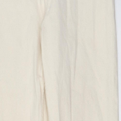 Mango Womens Beige Cotton Mom Jeans Size 8 L27 in Regular Zip - Pockets