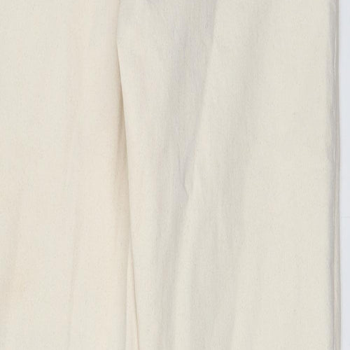 Mango Womens Beige Cotton Mom Jeans Size 8 L27 in Regular Zip - Pockets