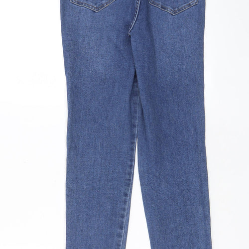 NEXT Womens Blue Cotton Skinny Jeans Size 10 L28 in Regular Zip - Pockets