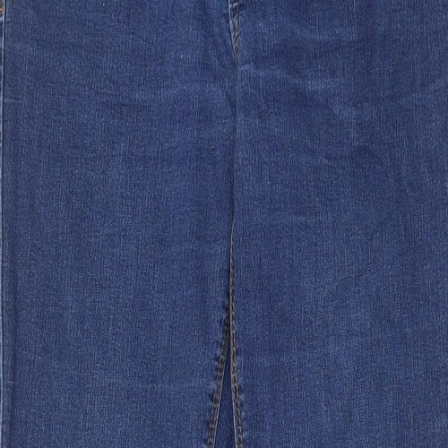 George Womens Blue Cotton Straight Jeans Size 14 L28 in Regular Zip - Pockets