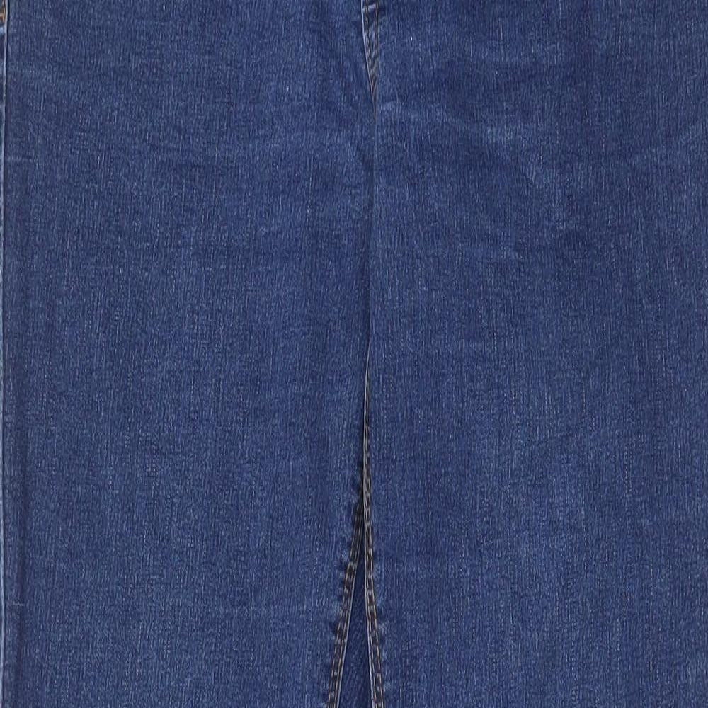 George Womens Blue Cotton Straight Jeans Size 14 L28 in Regular Zip - Pockets