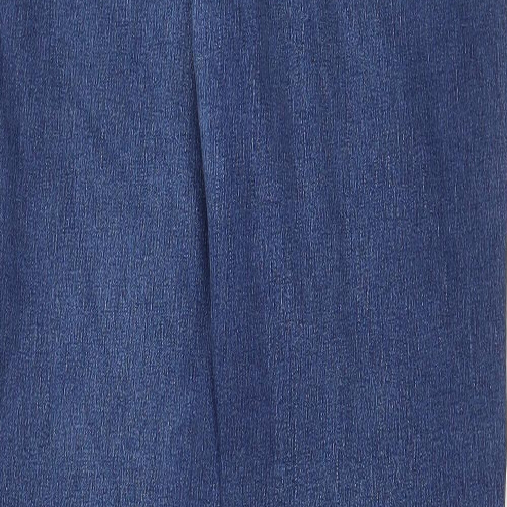 George Womens Blue Cotton Straight Jeans Size 14 L28 in Regular Zip - Pockets