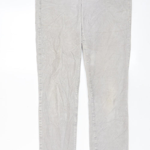 Gap Womens Grey Cotton Trousers Size 28 in L32 in Regular Zip - Pockets