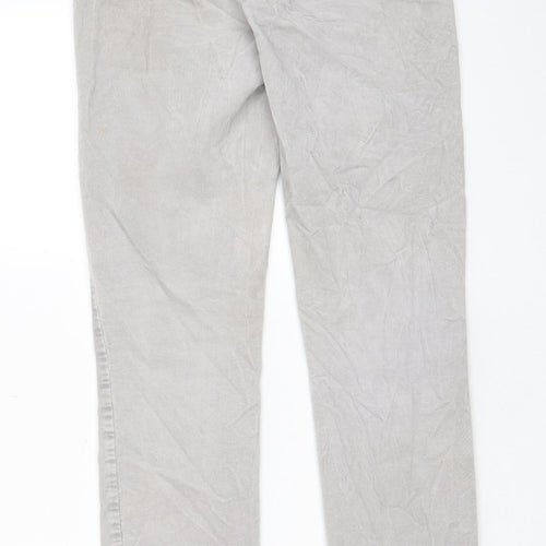 Gap Womens Grey Cotton Trousers Size 28 in L32 in Regular Zip - Pockets