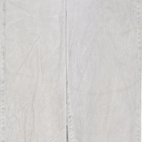Gap Womens Grey Cotton Trousers Size 28 in L32 in Regular Zip - Pockets