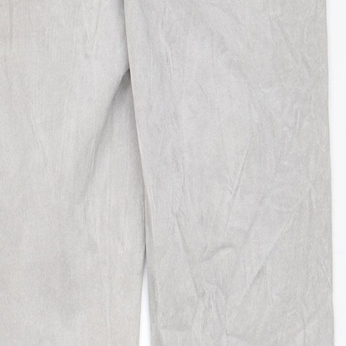 Gap Womens Grey Cotton Trousers Size 28 in L32 in Regular Zip - Pockets