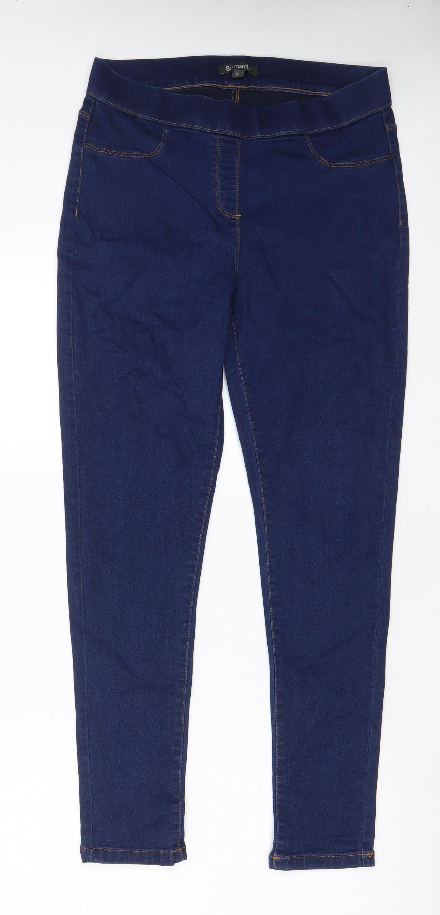 Bonmarché Womens Blue Cotton Jegging Jeans Size 12 L29 in Regular