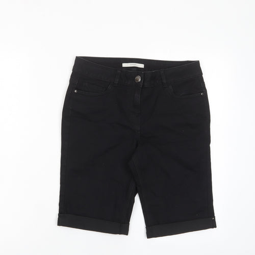 George Womens Black Cotton Bermuda Shorts Size 10 L11 in Regular Zip - Pockets