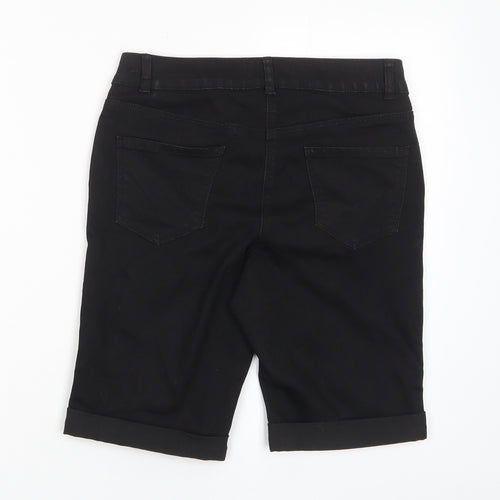 George Womens Black Cotton Bermuda Shorts Size 10 L11 in Regular Zip - Pockets
