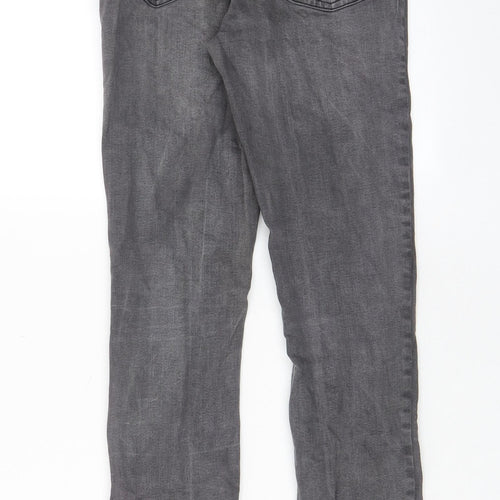 Denim & Co. Womens Grey Cotton Skinny Jeans Size 12 L29 in Regular Zip - Pockets