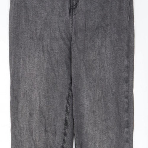 Denim & Co. Womens Grey Cotton Skinny Jeans Size 12 L29 in Regular Zip - Pockets