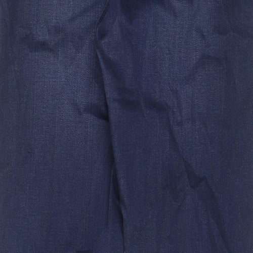 Marks and Spencer Womens Blue Polyester Straight Jeans Size 16 L30 in Regular Zip - Pockets