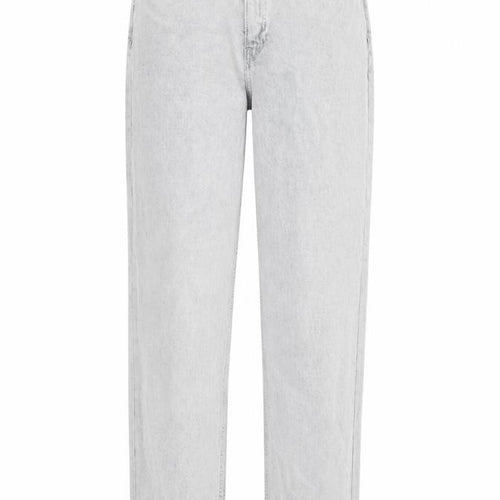 H&M Girls Grey Cotton Straight Jeans Size 10-11 Years L25 in Regular Zip - Pockets, Adjustable waist