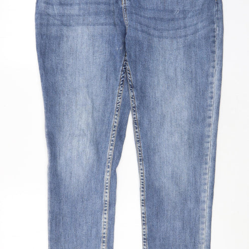 Nutmeg Womens Blue Cotton Straight Jeans Size 14 L29 in Regular Zip - Pockets