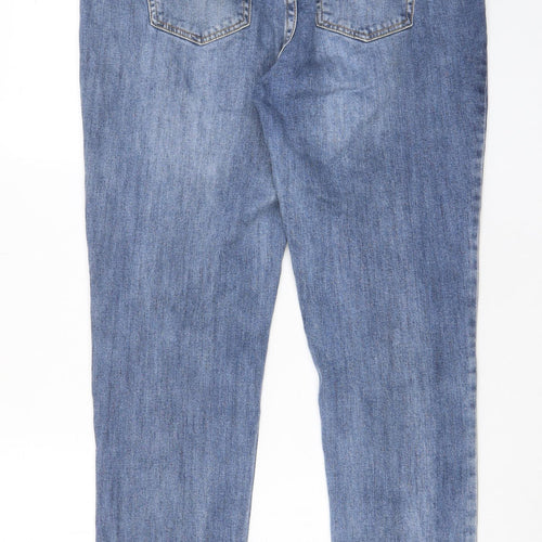 Nutmeg Womens Blue Cotton Straight Jeans Size 14 L29 in Regular Zip - Pockets