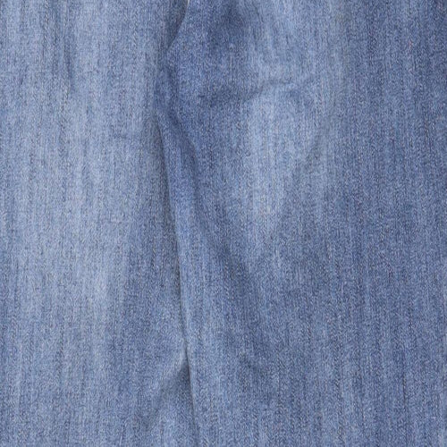 Nutmeg Womens Blue Cotton Straight Jeans Size 14 L29 in Regular Zip - Pockets