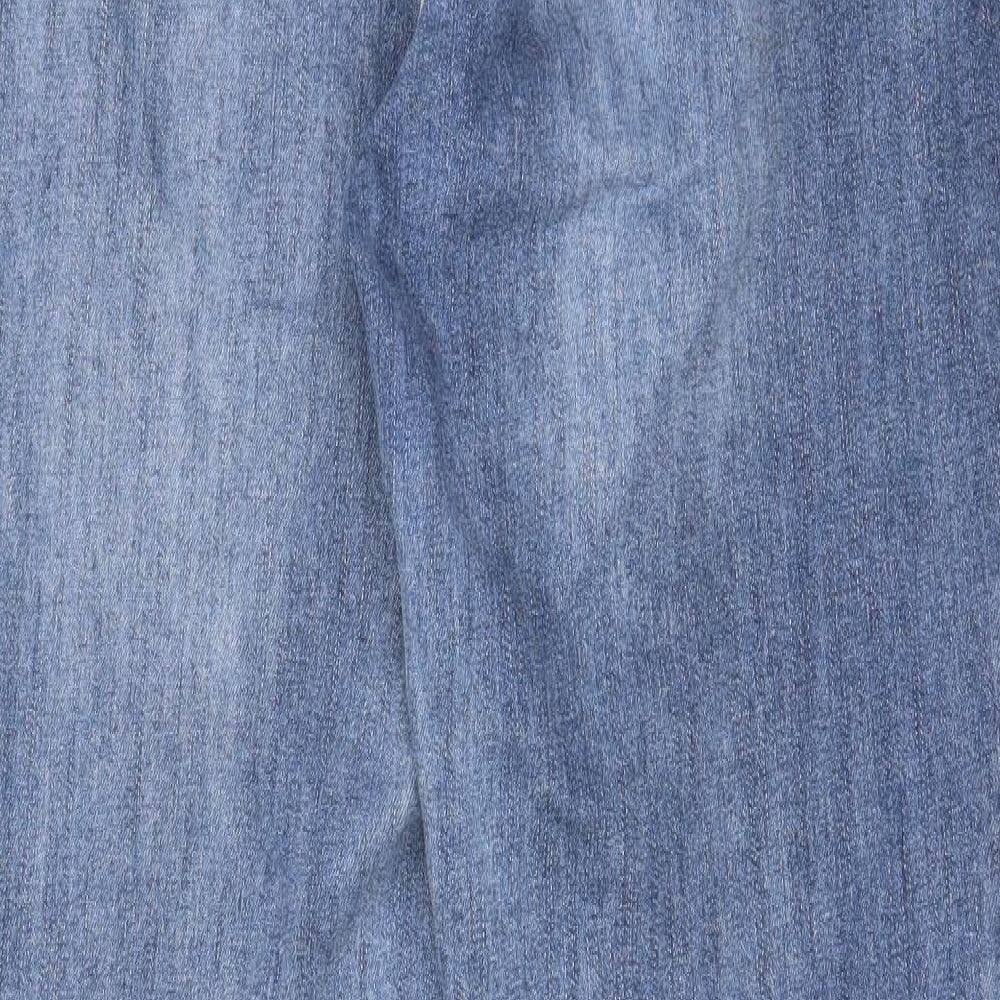 Nutmeg Womens Blue Cotton Straight Jeans Size 14 L29 in Regular Zip - Pockets