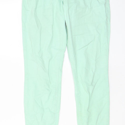 YesYes Womens Green Cotton Skinny Jeans Size 12 L31 in Regular Zip - Pockets