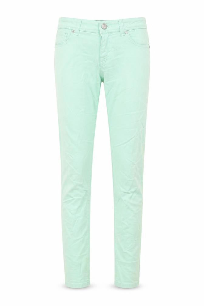 YesYes Womens Green Cotton Skinny Jeans Size 12 L31 in Regular Zip - Pockets