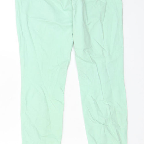 YesYes Womens Green Cotton Skinny Jeans Size 12 L31 in Regular Zip - Pockets