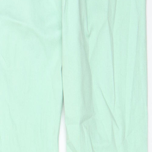 YesYes Womens Green Cotton Skinny Jeans Size 12 L31 in Regular Zip - Pockets