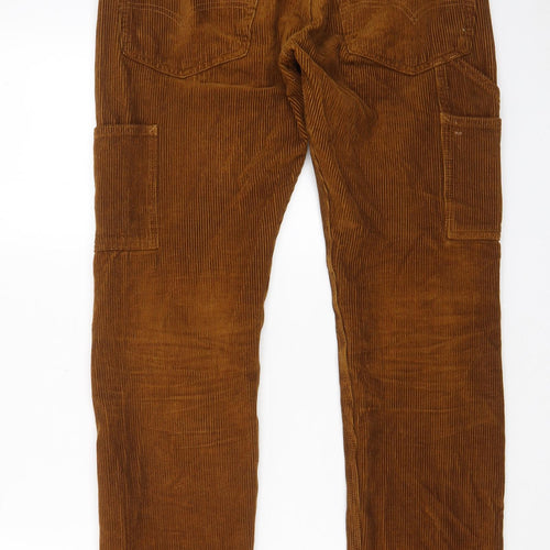 Levi's Mens Brown Cotton Trousers Size 30 in L32 in Regular Zip - Pockets, Logo