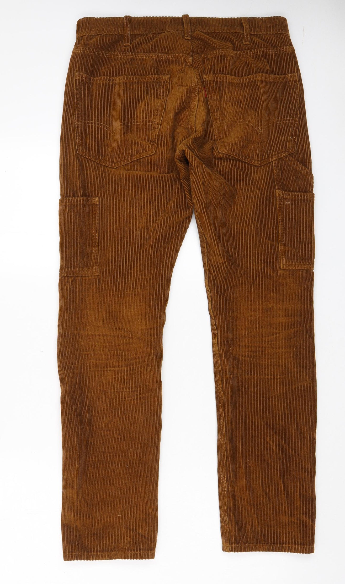 Levi's Mens Brown Cotton Trousers Size 30 in L32 in Regular Zip - Pockets, Logo