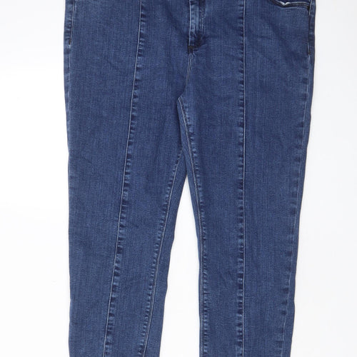 ASOS Womens Blue Cotton Skinny Jeans Size 18 L30 in Regular Zip - Pockets