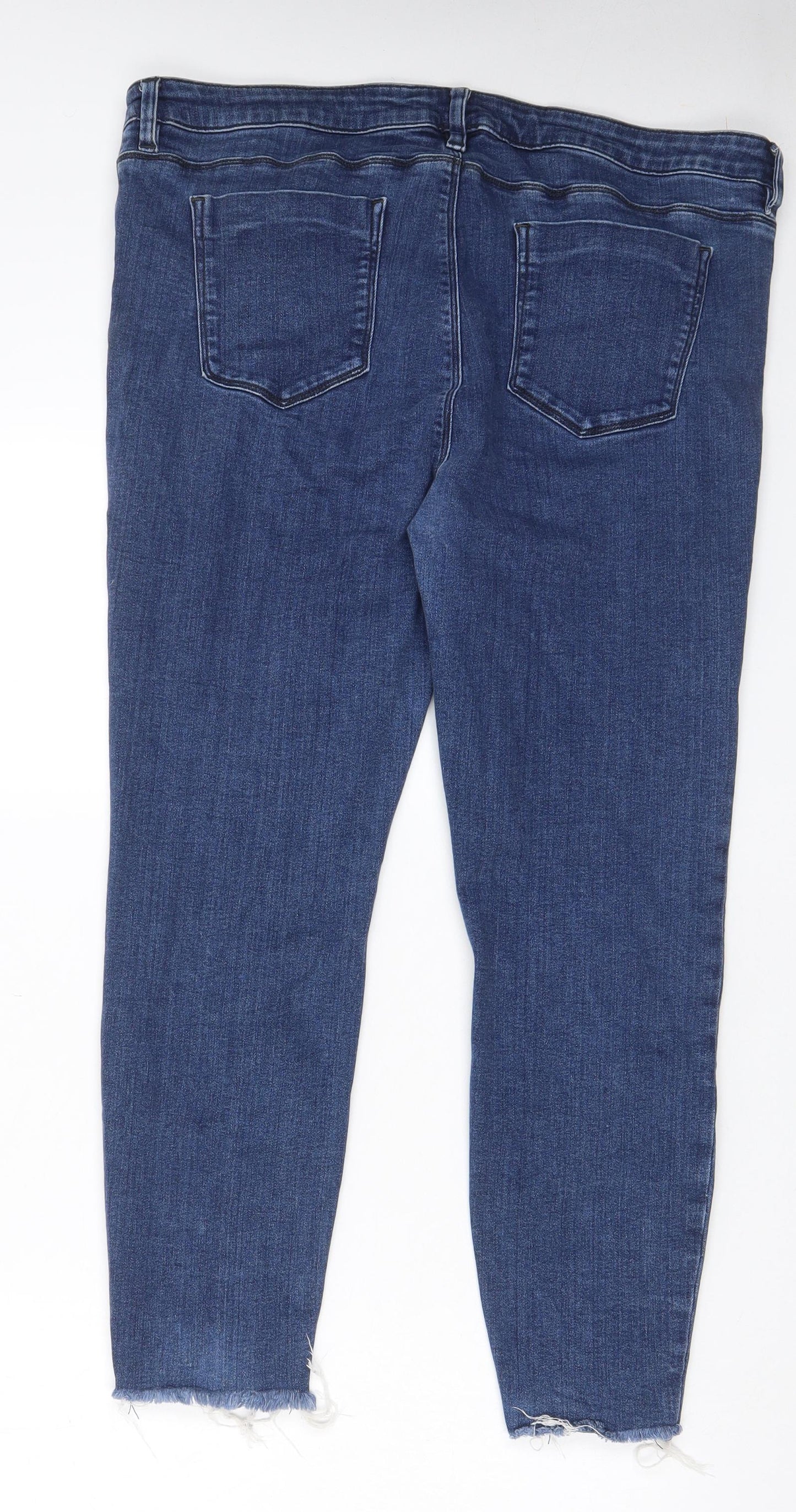 ASOS Womens Blue Cotton Skinny Jeans Size 18 L30 in Regular Zip - Pockets