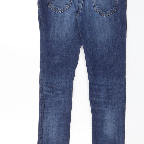 River Island Mens Blue Cotton Skinny Jeans Size 30 in L32 in Regular Zip - Pockets