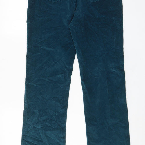 Cotton Traders Womens Blue Cotton Trousers Size 14 L29 in Regular - Pockets