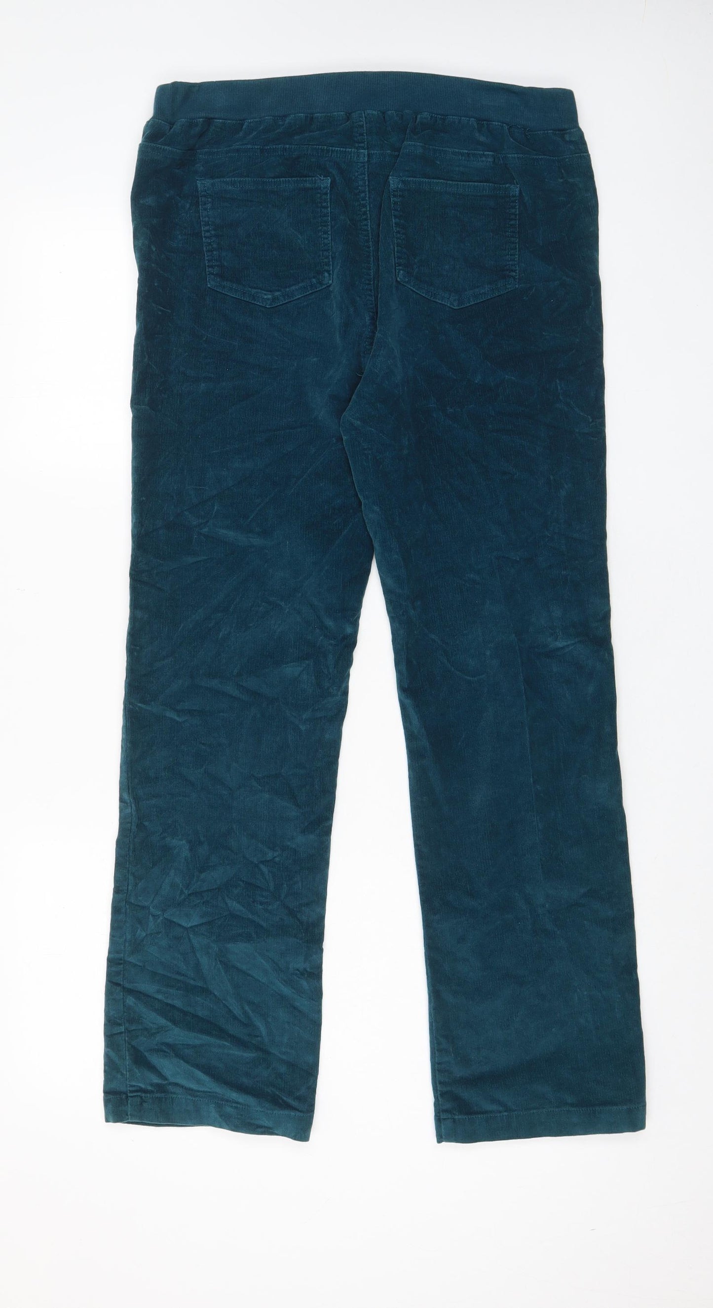 Cotton Traders Womens Blue Cotton Trousers Size 14 L29 in Regular - Pockets