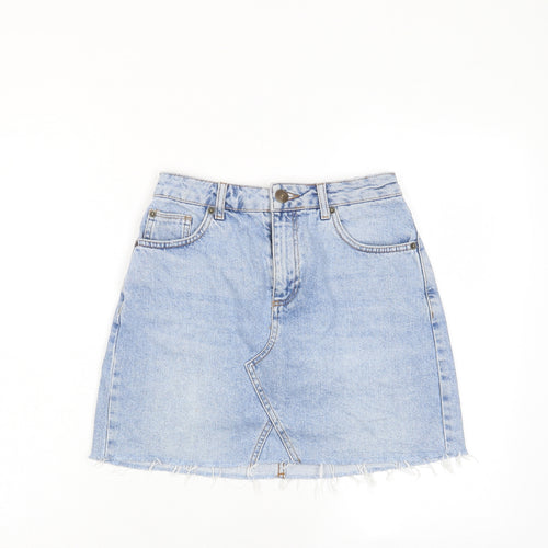 BDG Womens Blue Cotton A-Line Skirt Size 26 in Zip - Pockets