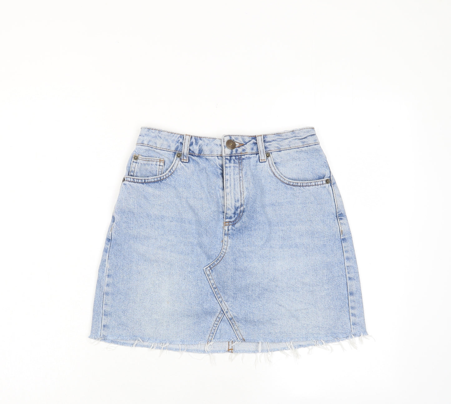 BDG Womens Blue Cotton A-Line Skirt Size 26 in Zip - Pockets